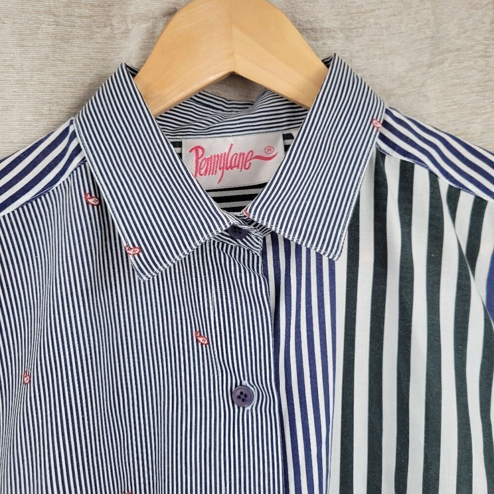 Pennylane Vintage Split Pattern Stripes Button Do… - image 4